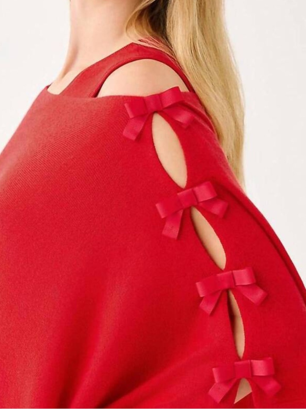 NEW Lilly Pulitzer Harp Wrap With Bows in Red Cashmere Blend NWT.        Sk13
